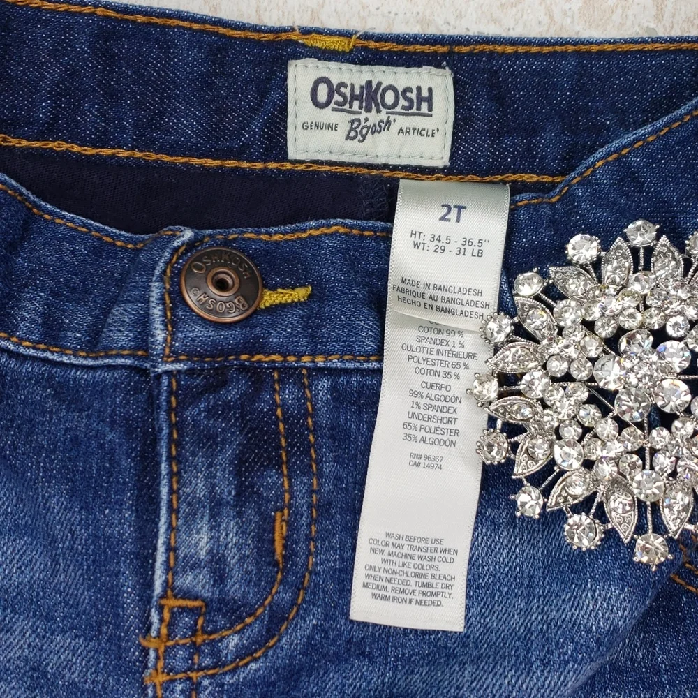 Toddler girls OshKosh B'gosh denim adjustable  waist scort skirt size 2T